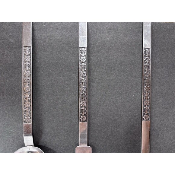 Interpur Stainless FLORENZ 8 PETAL Slotted Spoon Meat Fork Spatula Long Handle - Picture 2 of 8